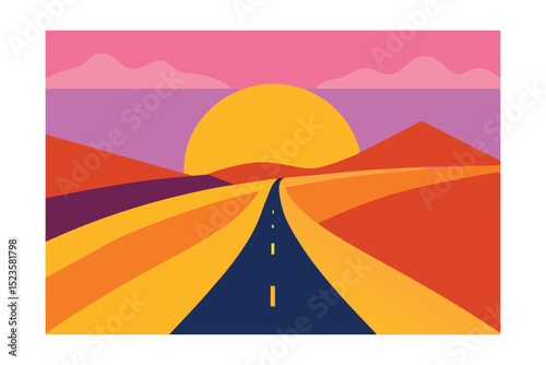 Sunset Highway A Journey into Vibrant Desert Landscapes