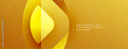 Abstract golden layers create dynamic visual flow. Warm hues suggest luxury, modernity, sophistication. Minimalist design focuses on shape, color.