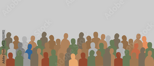 crowd of people or audience illustration design vector