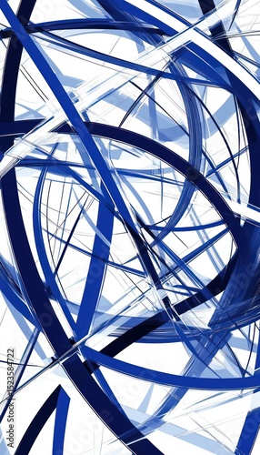 Abstract lines in blue and white