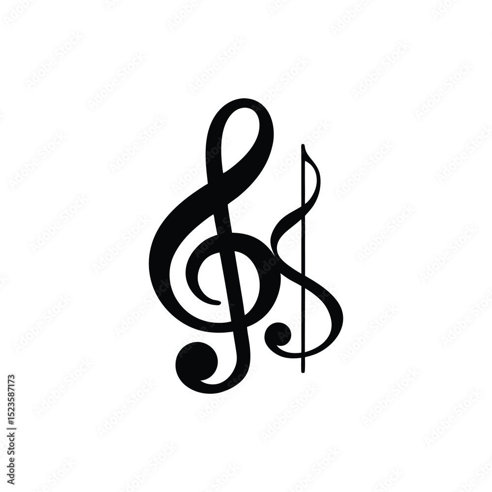 Fototapeta premium treble clef on white background