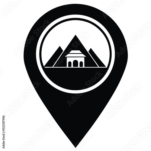 tour guide element isolated scenic spot marker on white background
