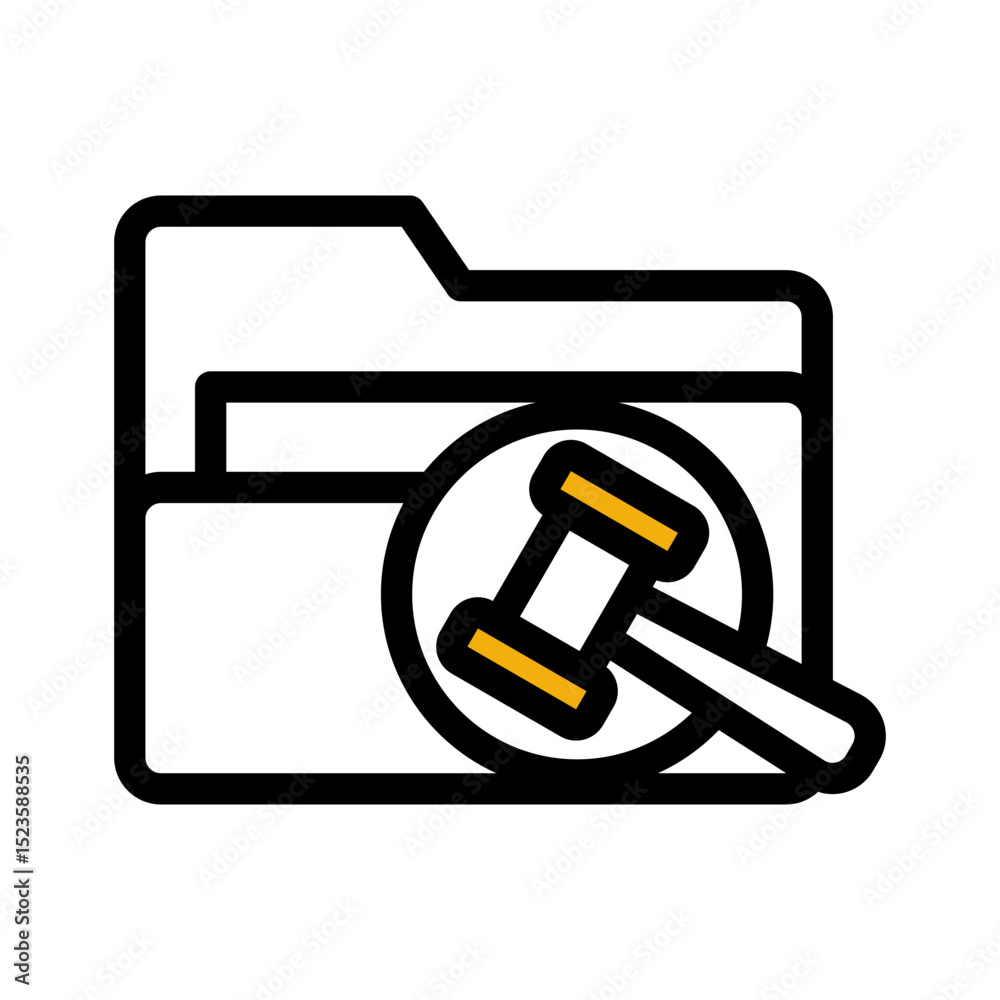 An icon of a folder, symbolizing legal documentation, file storage, and organization. Ideal for law firms, offices, and administrative systems. (Color Lineal Style) An icon of a folder, symbolizing legal documentation, file storage, and organization. Ideal for law firms, offices, and administrative systems. (Color Lineal Style)