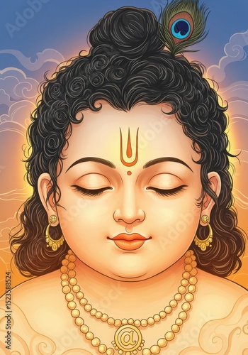 Krishna hindu god deity meditation spirituality divine peace religious art india