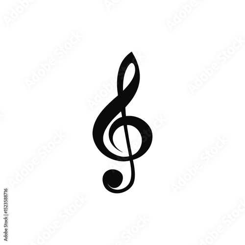 treble clef on white background