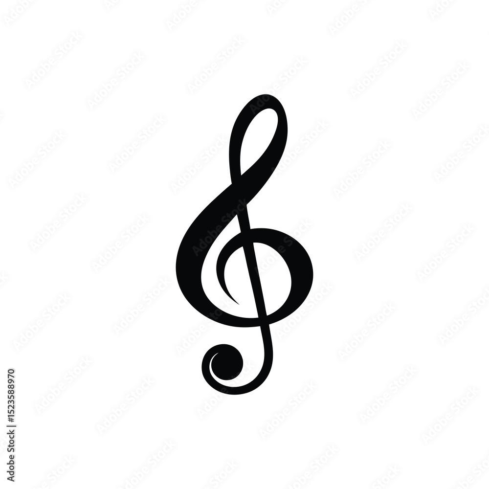 Fototapeta premium treble clef on white background