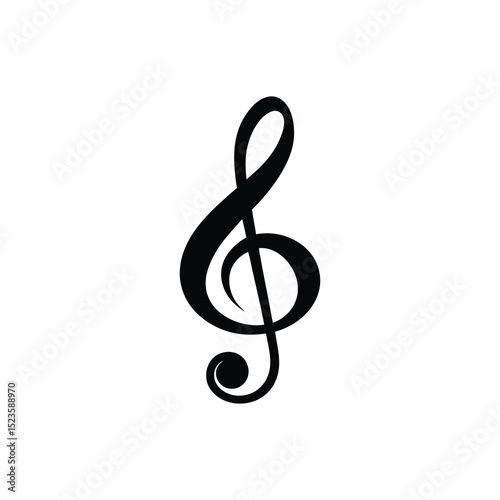 treble clef on white background