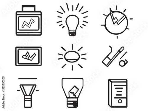 Power Grid Icons Clean Energy Theme