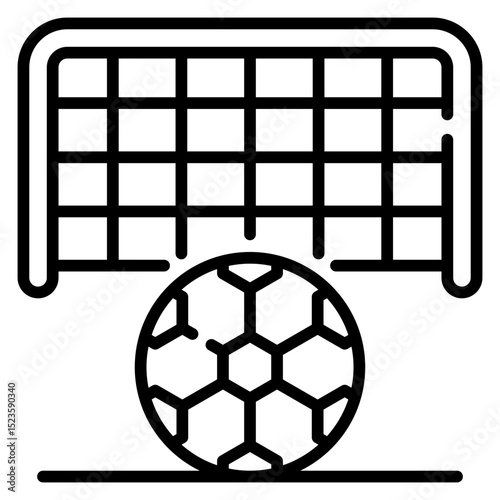 Penalty kick line icon