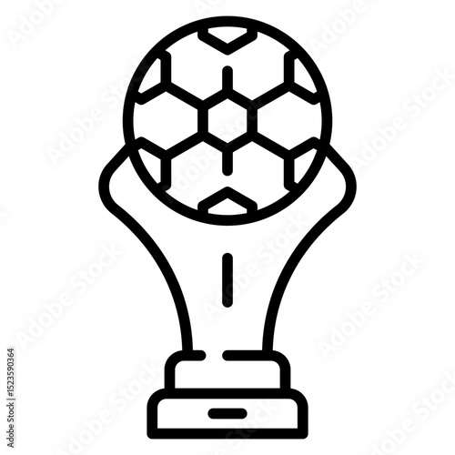 Soccer cup line icon