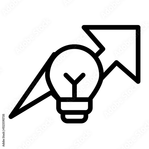 Creative Idea Icon - Outline Style for Growth & Innovation. (Outline Style)