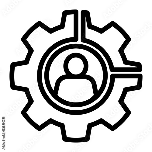 Workforce Utilization Icon - Outline Style for Optimization & Efficiency. (Outline Style)