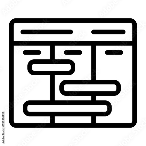Productivity Planning Icon - Outline Style for Calendar & Organization. (Outline Style)