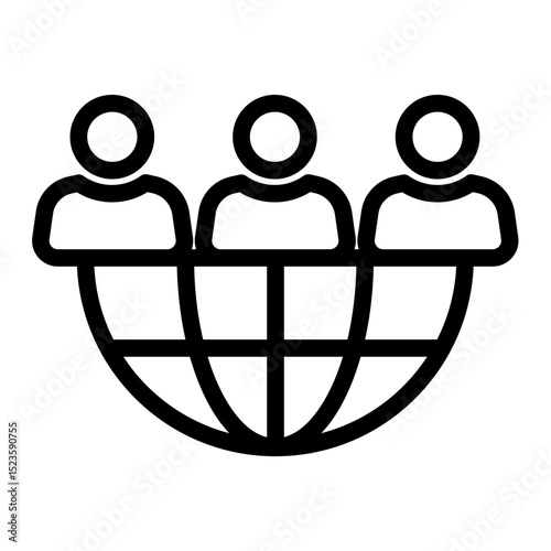 Recruitment Outsourcing Icon - Outline Style for Employee Management. (Outline Style)