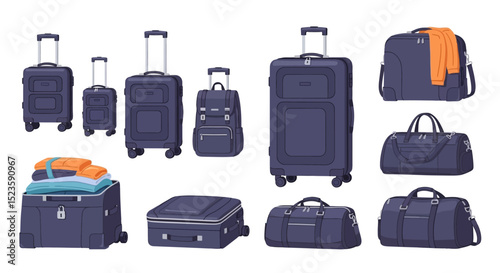 Collection of Travel Luggage Suitcases, Bags, and Backpacks for Your Next Adventure