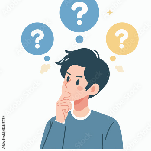 man with question mark on head
