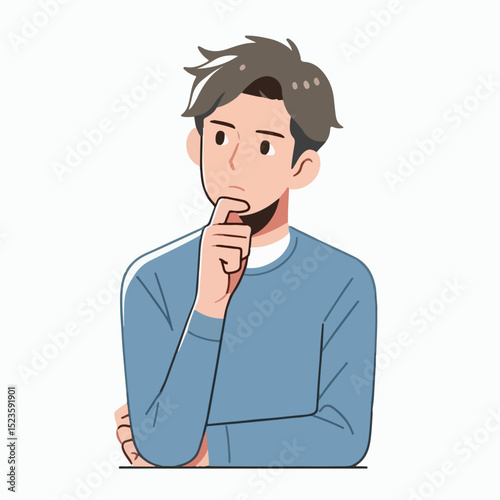 illustration of a person thinking with a question mark