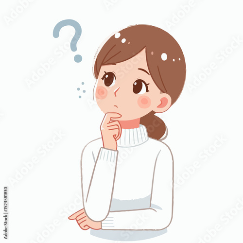 illustration of a person thinking with a question mark