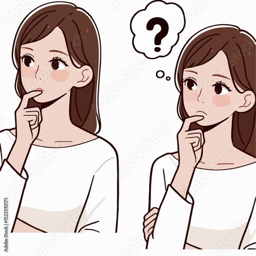 illustration of a person thinking with a question mark
