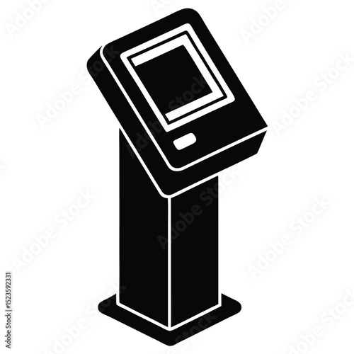 tour guide element isolated ticket scanner on white background