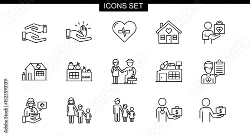 Care, Support, and Community A Comprehensive Set of Line Icons