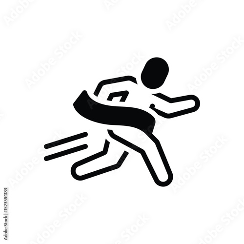 Black solid icon for finish
