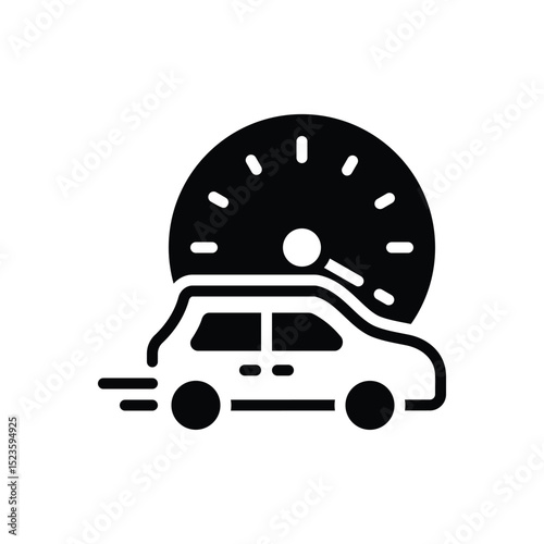 Black solid icon for speeding