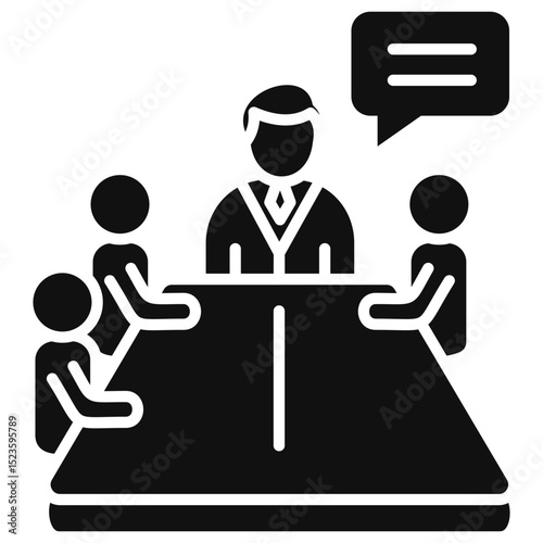 Meeting Glyph Icon