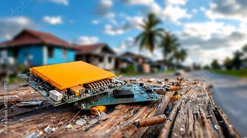 Technology waste disposal urban environment photography street view environmental awareness