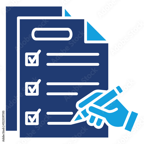 Survey Flat Blue Icon