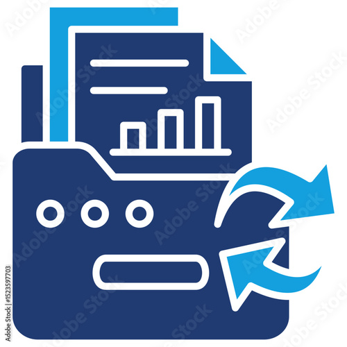 Data Backup Flat Blue Icon