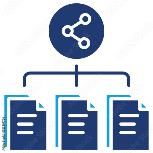 Data Sharing Flat Blue Icon