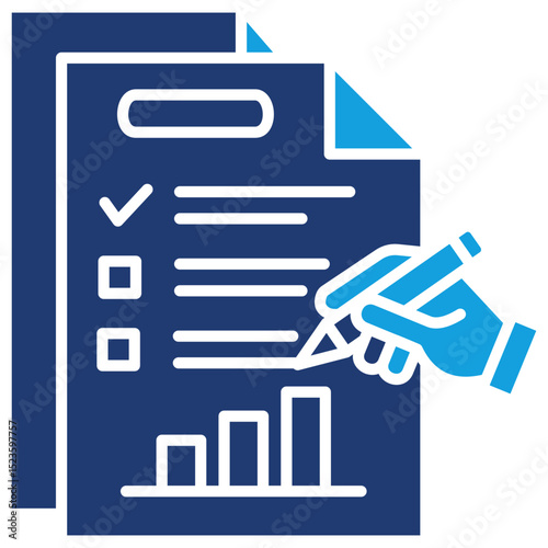 Evaluation Flat Blue Icon