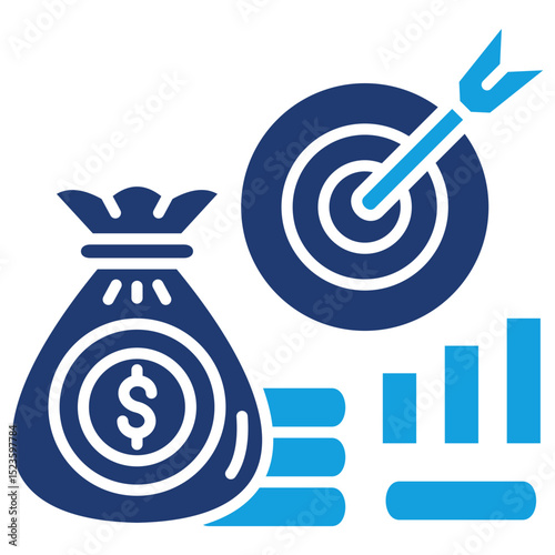 Goal Flat Blue Icon