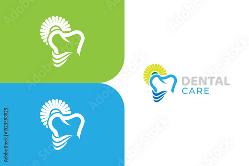 Implant dental logo,  flower dental,  dentist logo, dentistry icon, dental clinic logo, tooth, teeth 