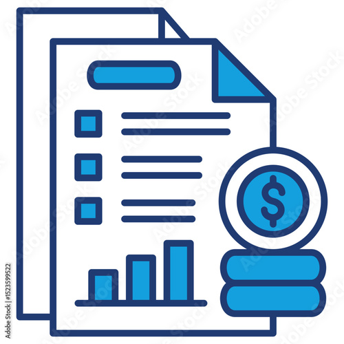 Financial Planning Blue Icon