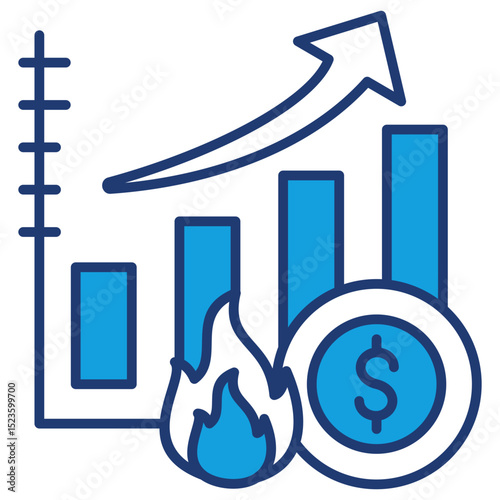 Recession Blue Icon