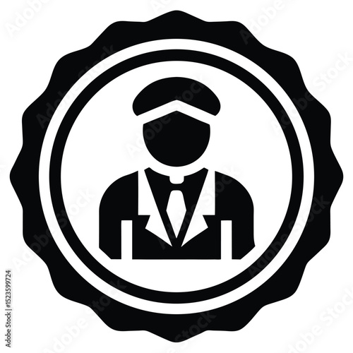 tour guide element isolated travel badge on white background