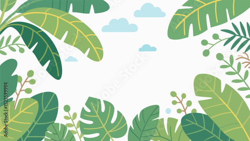 Simplified Leaf Poster Background, Vector Image