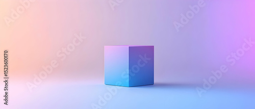 Gradient Color Cube In Studio Lighting