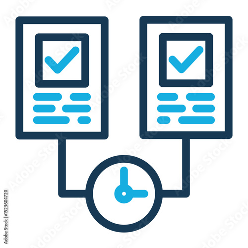 Efficient Multitasking Icon - Outline Color Style for Task Management.