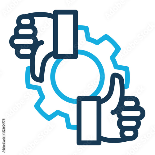 Review Feedback Icon - Outline Color Style for Thumbs Up/Down Evaluation.