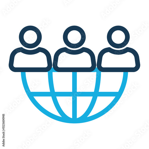 Recruitment Outsourcing Icon - Outline Color Style for Employee Management.
