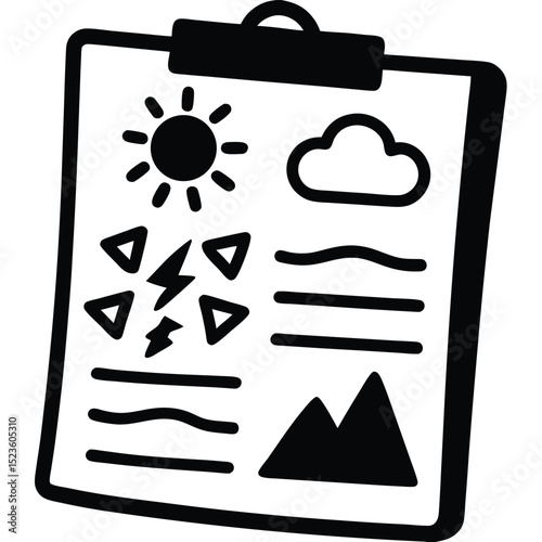tour guide element isolated weather report sheet on white background