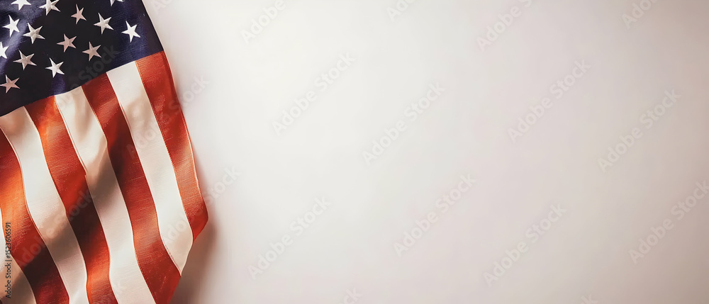 Obraz premium American Flag Close Up Against White Background