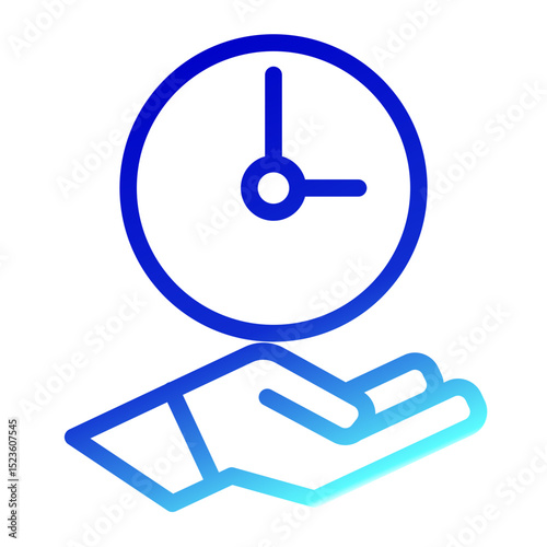 Time Saver Icon - Outline Gradient Style for Efficient Scheduling & Management.