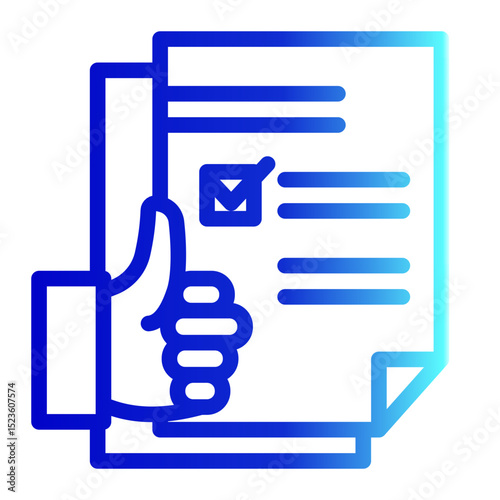 Verified Checkmark Icon - Outline Gradient Style for Approval & Confirmation.