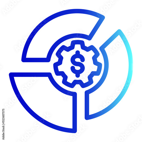 Budget Control Icon - Outline Gradient Style for Financial Management.