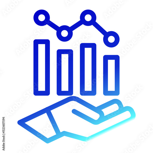 Economic Loss Icon - Outline Gradient Style for Financial Crisis & Decline.