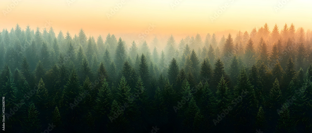 Misty Forest At Sunrise Misty Forest At Sunrise